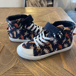 Dinosaur Print Kids High-Top Sneakers